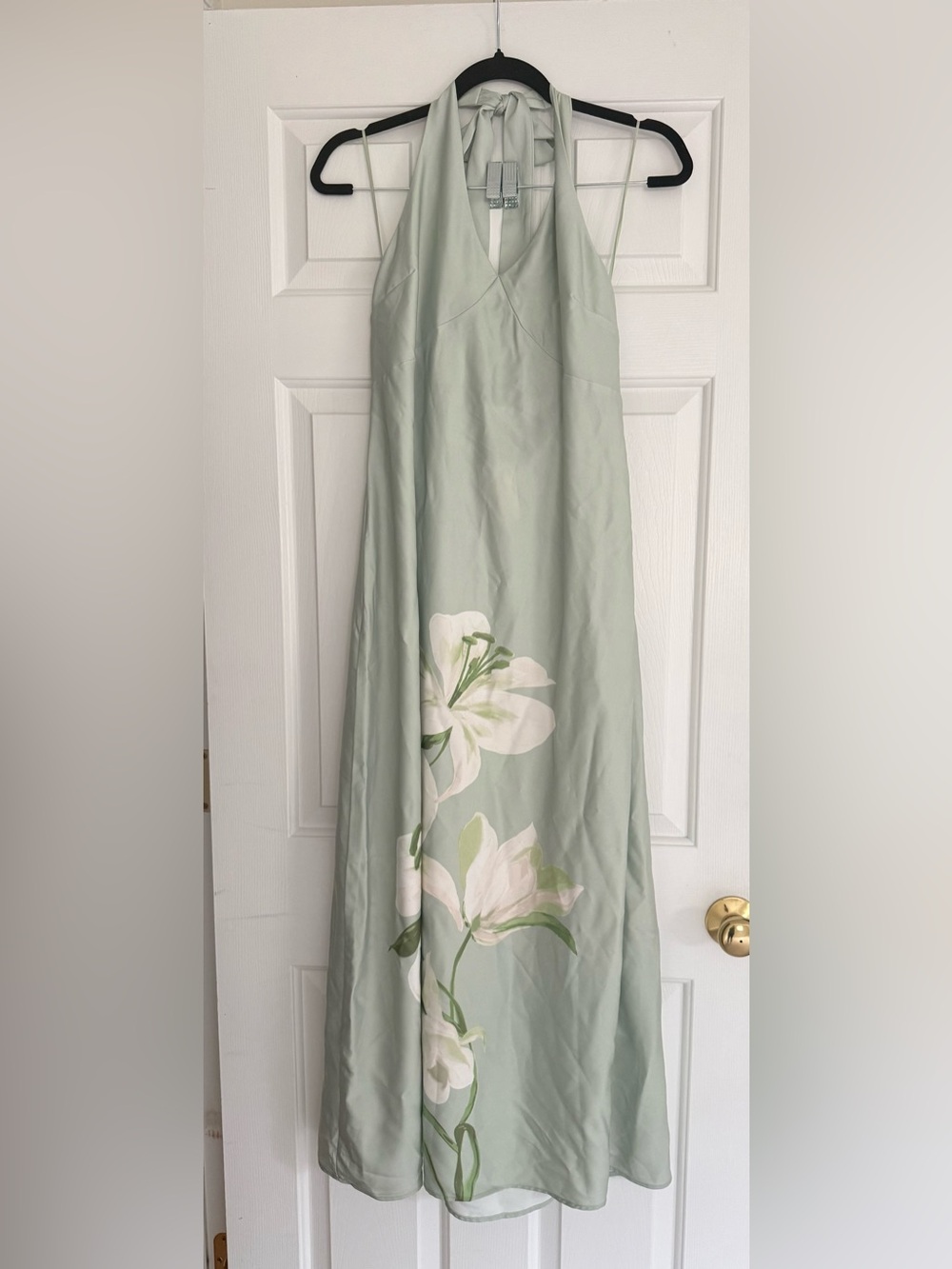 Joie Sage Green Maxi Skirt with White Floral Print